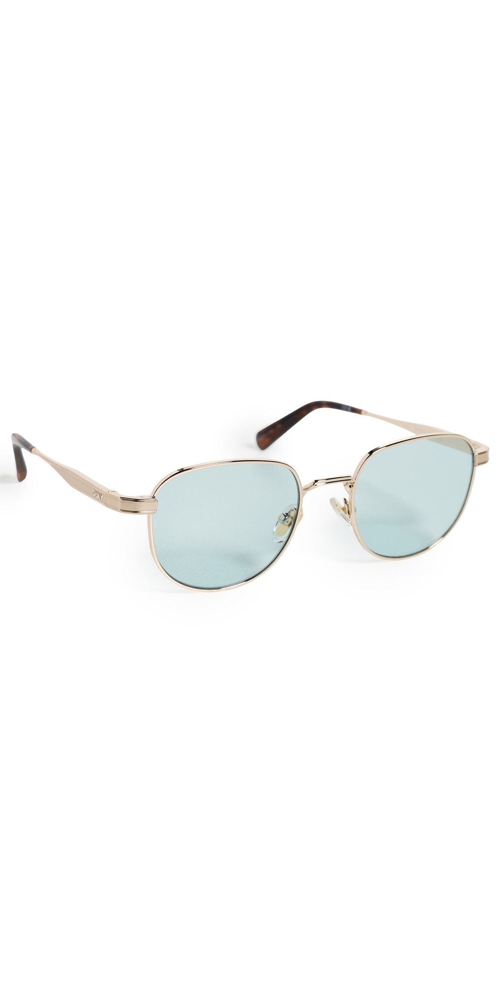 Quay Born Ready Sunglasses Gold/Aqua One Size