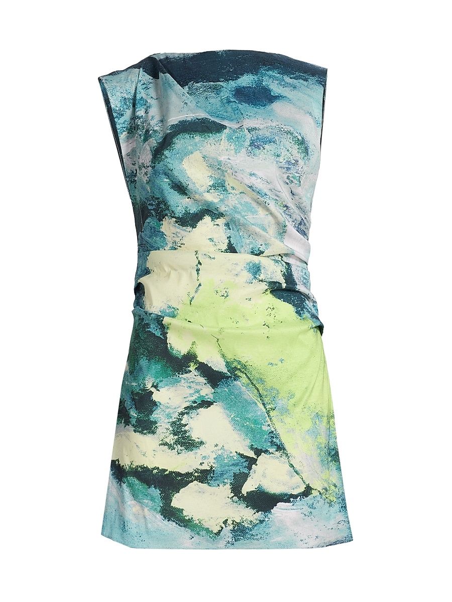 Women's Inkford Painterly Sleeveless Minidress - Citrus Canvas - Size 12