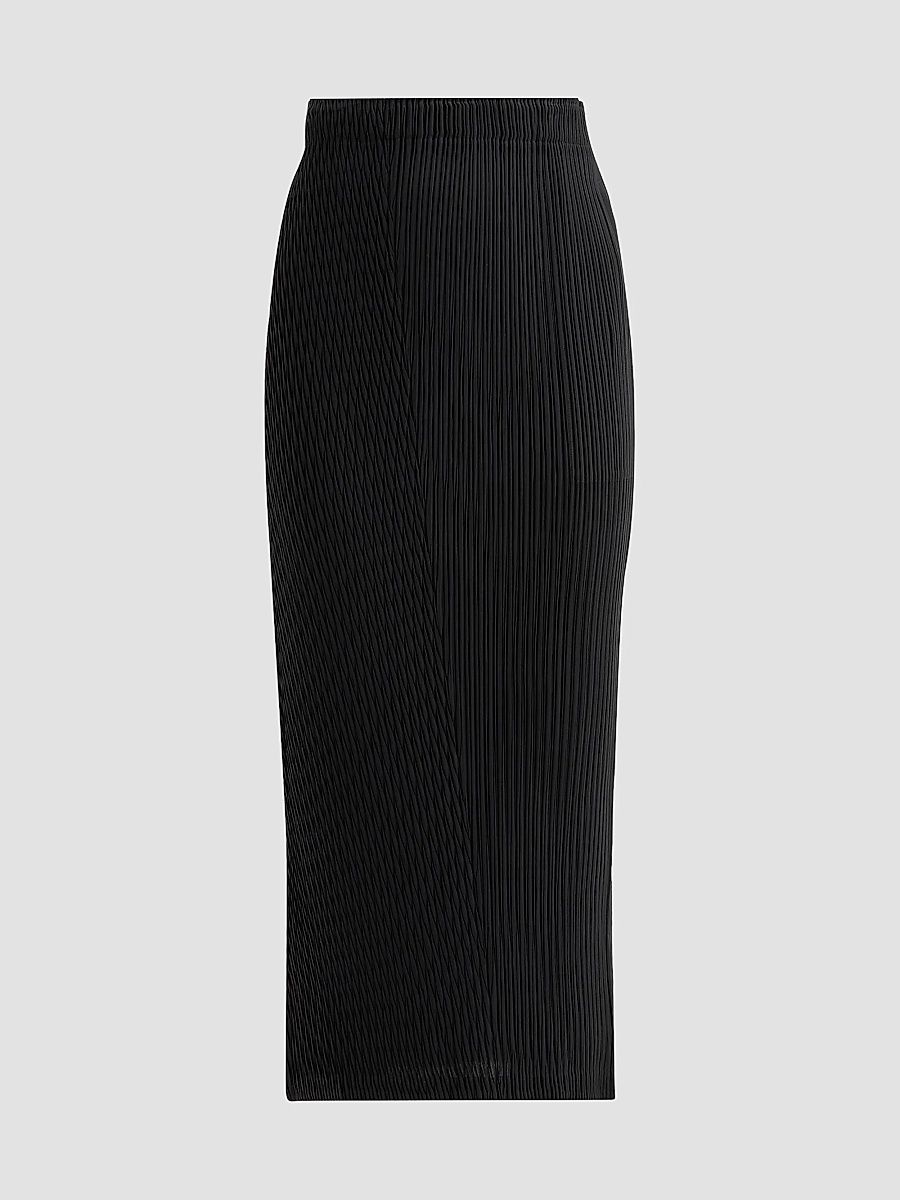 Women's Box Pleats Midi Skirt - Black - Size XS