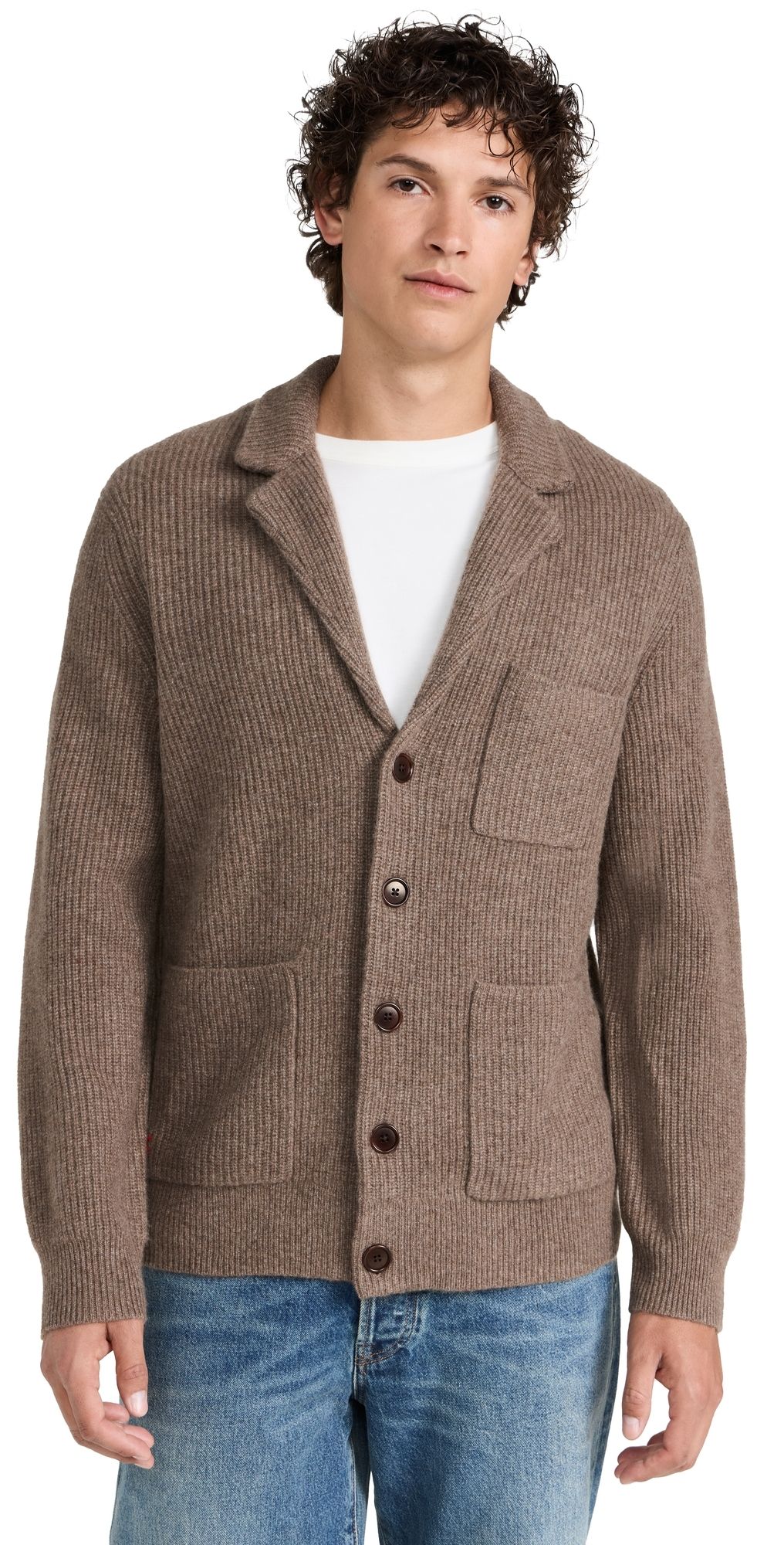 Alex Mill Mitchell Cardigan In Marled Cashmere Heather Walnut XS