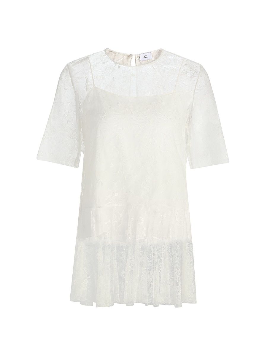 Women's Dido Chantilly Lace Top - White - Size 10