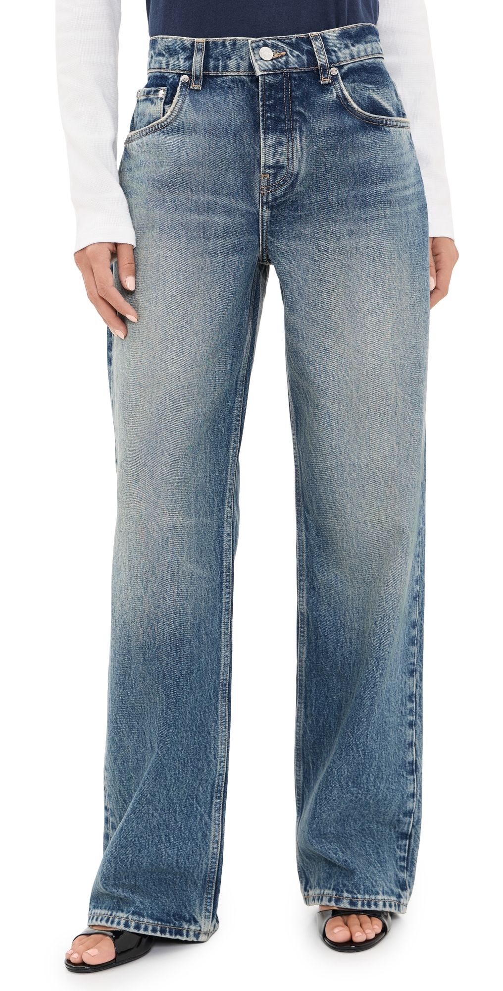 EB Denim Mid Rise Baggy Jeans Mariner 30