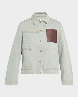 Anagram Leather Pocket Workwear Jacket