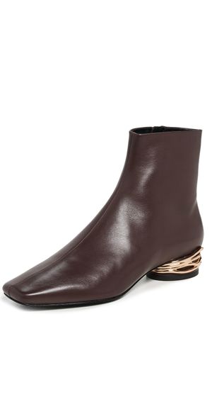 SIMKHAI Gia Leather Ankle Boots Hickory Gold 40