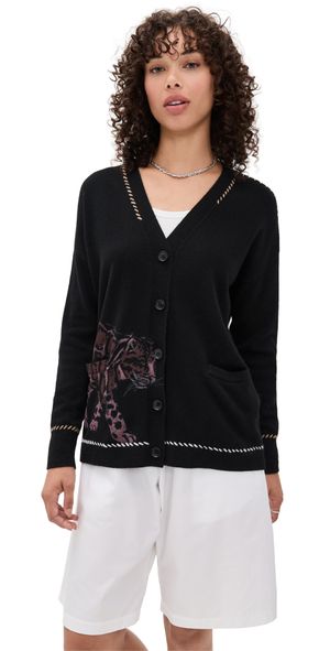 Las Sureñas Snow Leopard Cardigan Black S