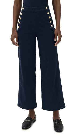 DL1961 Hepburn Wide Leg High Rise Ankle Jeans Bright Navy (Twill) 31