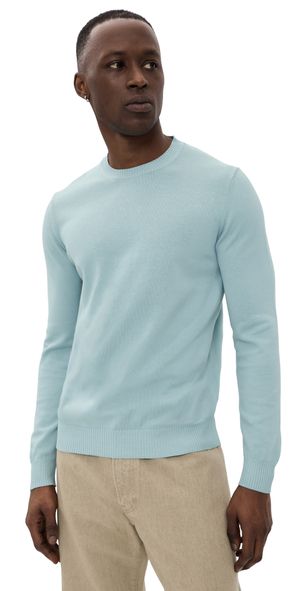 Fedeli Argentina Cotton Light Dusty Knitted Crewneck Teal 52