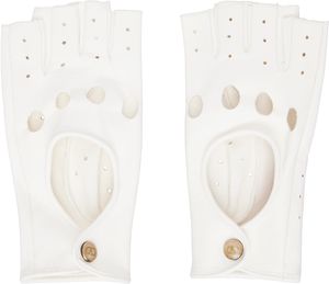 Valentino Garavani White VLogo Signature Nappa Fingerless Gloves