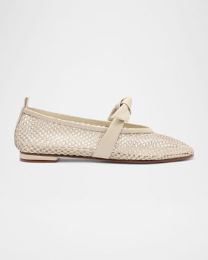 Clarita Bow Fishnet Ballerina Flats