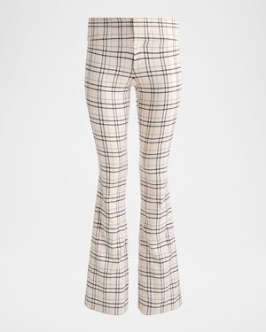 Olivia Plaid Twill Bootcut Pants