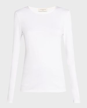 Scoop-Neck Stretch Cotton T-Shirt