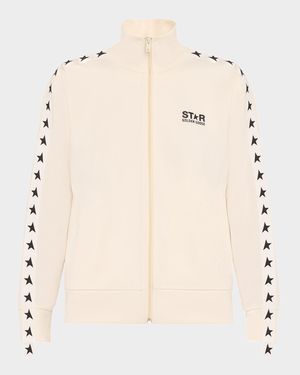 Grosgrain-Trim Tech Jersey Track Jacket