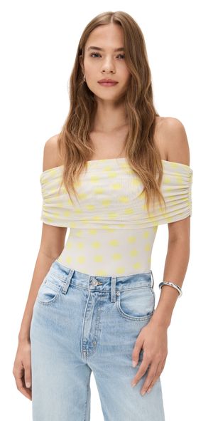 AFRM Divya Thong Bodysuit Sun Dot S