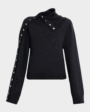 Konie Wool Turtleneck Snap Sweater