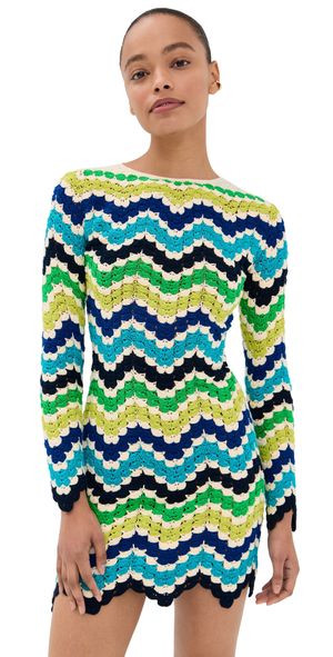 ESCVDO Victoria Mini Dress Blues/Lime L