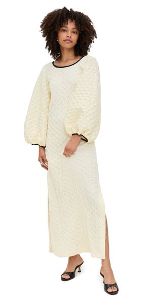 Arianne Elmy Smocked Smoking Dress Mellow Yellow M