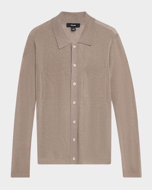 Men's Mellor Knit Casual Button-Down Shirt
