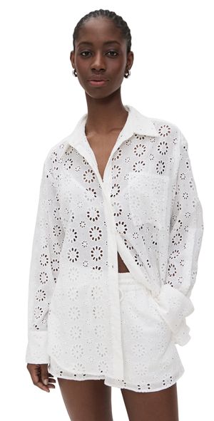 Le Superbe Eyelet Shine Over You Shirt Pure White XS
