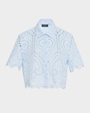 Dubois Cropped Eyelet Shirt