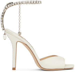 Jimmy Choo White Saeda 100 Heeled Sandals