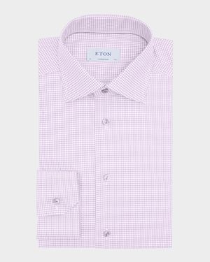 Men's Contemporary Fit Micro-Check Dress Shirt