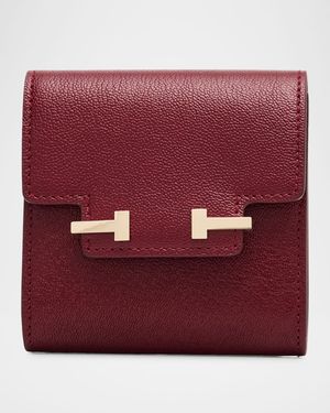 Aube Grain Leather Compact Wallet