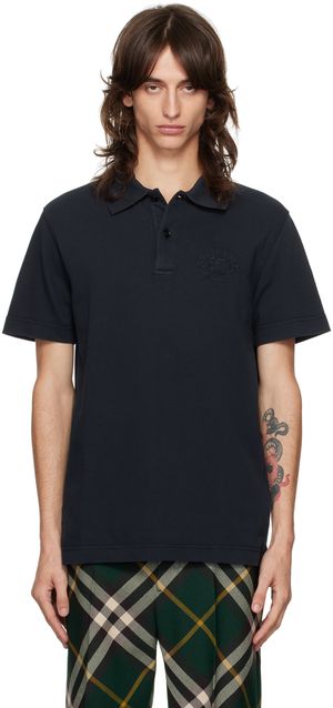 Burberry Polo bleu marine à logo EKD