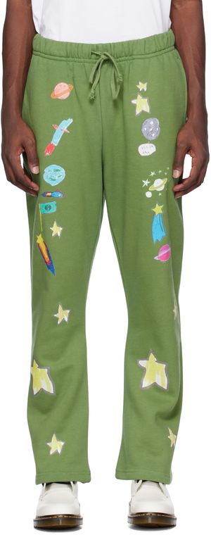 Kids Worldwide Green All Over Space Lounge Pants