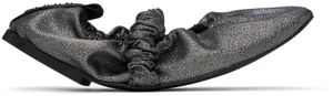 GANNI Silver Scrunchie Ballerina Flats