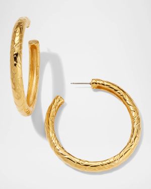 Textured Gold Hoop Earrings