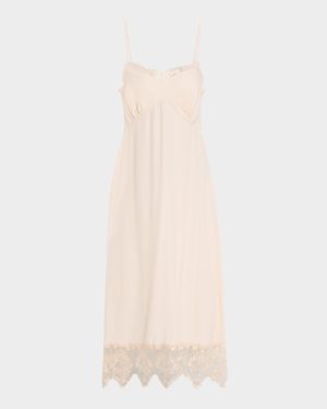 Lace-Trim Slip Dress