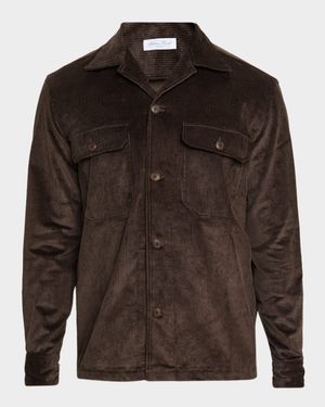 Men's Cotton Corduroy Dual-Pocket Overshirt