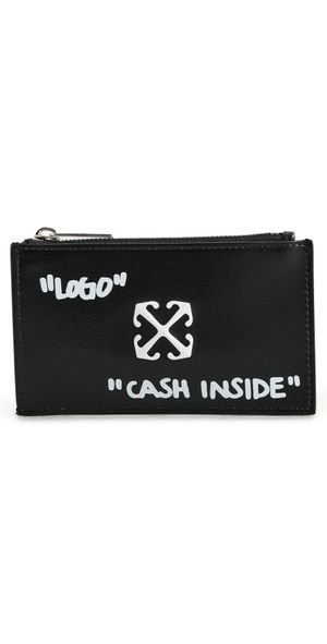 Off-White Jitney Zipped Quote Card Case Black One Size