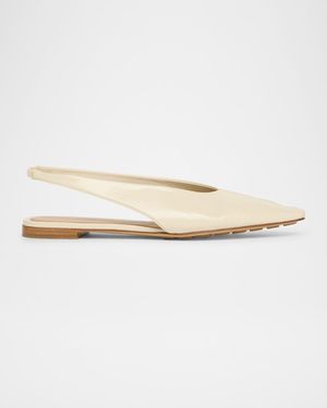 Slingback Pointed Leather Ballet Flats