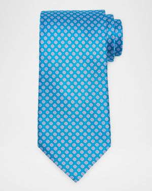 Men's Micro-Floral Silk Tie