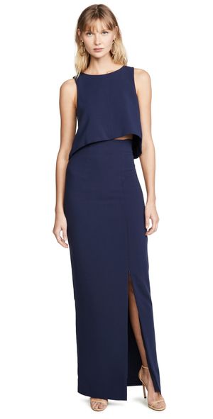 Black Halo Kacie 2 Piece Maxi Dress Pacific Blue 0