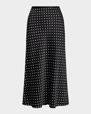 Polka-Dot Satin Skirt