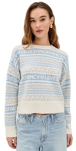 LoveShackFancy Emberly Pullover Winter Haze XXS