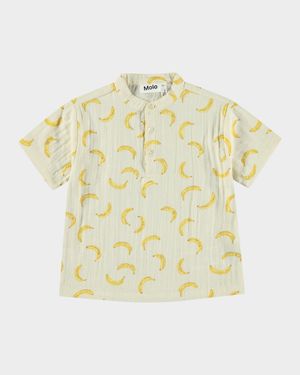 Boy's Ever Banana-Print Shirt, Size 6M-2