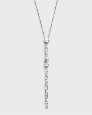 18k White Gold Diamond Drop Pendant Necklace, 18"L, 1.68tcw