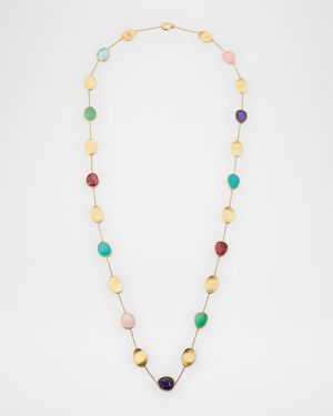Lunaria 18K Yellow Gold Necklace with Mixed Stones