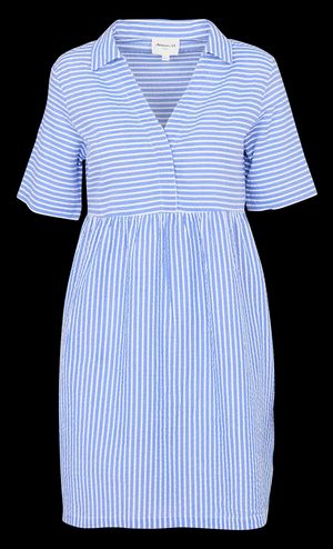 Maison 123 - Robe courte rayée Col V en coton - Taille 46 - Bleu
