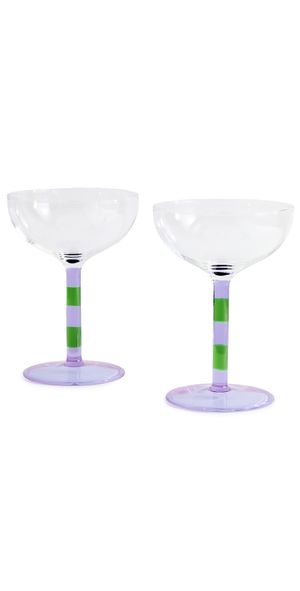 FAZEEK Striped Coupe Glasses Lilac/Green One Size