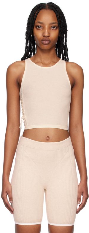 Baserange Off-White Tie Tank Top