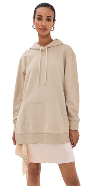 3.1 Phillip Lim Hoodie Combo Dress with Mini Slip Skirt Concrete M
