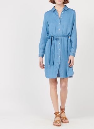 Vila - Robe courte chemise en chambray - Taille 44