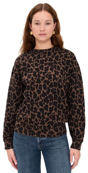 Clare V. Oversized Double Jag Sweatshirt Chocolate S