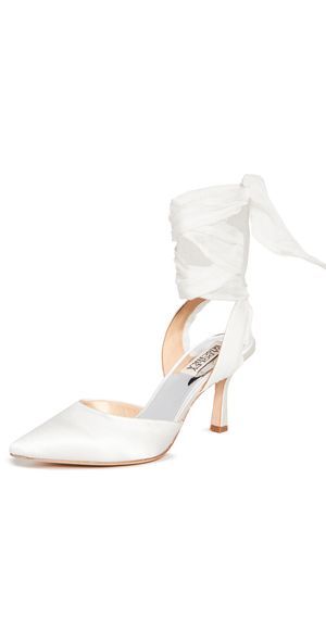 Badgley Mischka Blaze Pumps White Satin 7.5