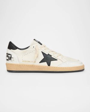 Men's Ball Star Distressed Leather Low-Top Sneakers