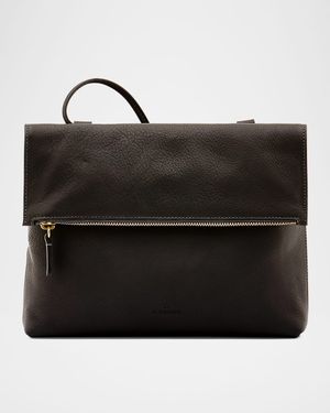 Anna Fold-Over Flap Leather Crossbody Bag
